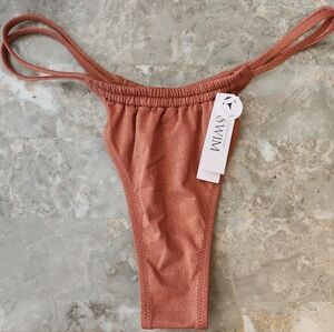 XS VS Swim Shell Shine Shimmer Itty Bitty Thong Bikini Bottom Ginger